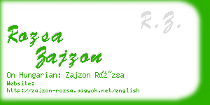 rozsa zajzon business card